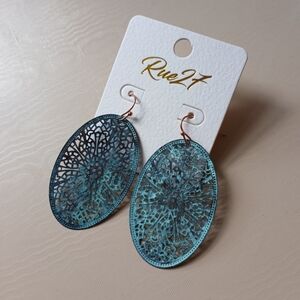 New boutique green boho round dangle earrings